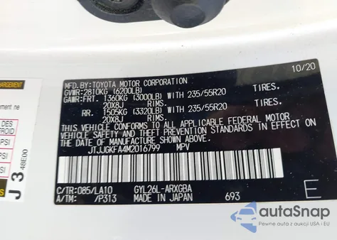 2021 Lexus Rx 450Hl Luxury z USA, uszkodzony, nr VIN JTJJGKFA4M2016799